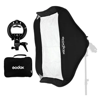 Godox SFUV6060 60*60cm S-Type Speedlite Bracket Bowens Mount Portable Softbox Kit Soft Box Softbox Light