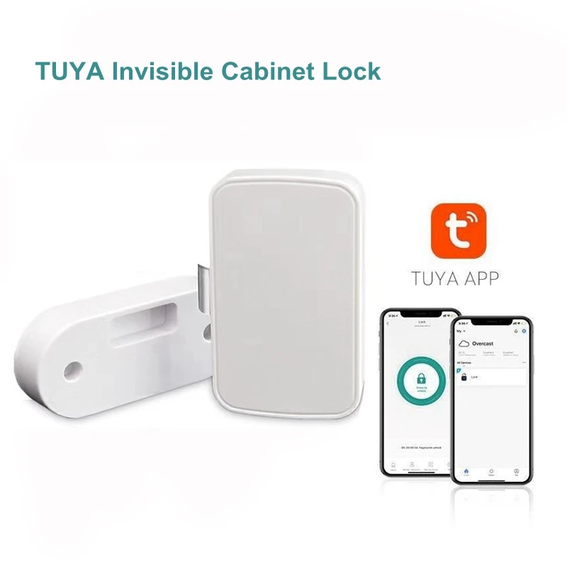 Tuya Smart Bluetooth Drawer Lock Hidden Drawer Switch Keyless APP Unlock Securit 