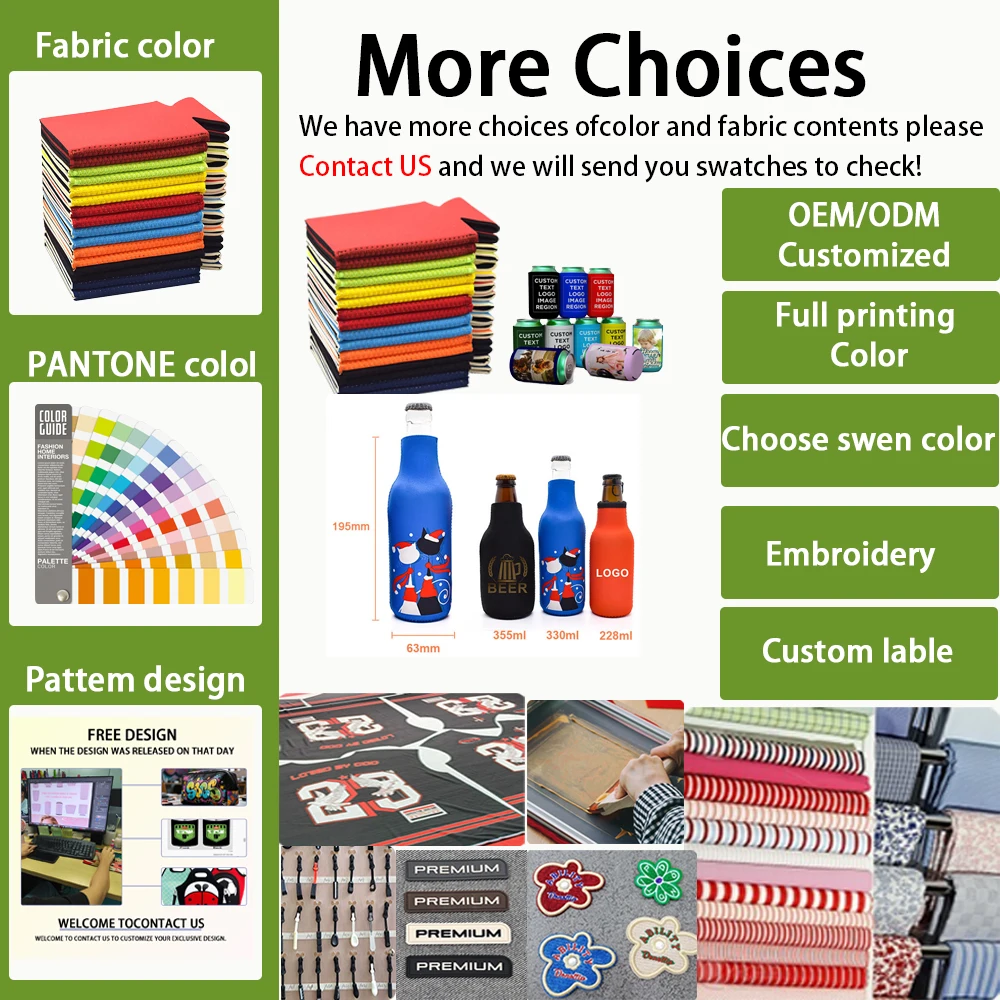 Custom Logo Beer Coozies Neoprene Bottle Sleeve Slim Can Cooler Magnetic Stubby Holder manufacture