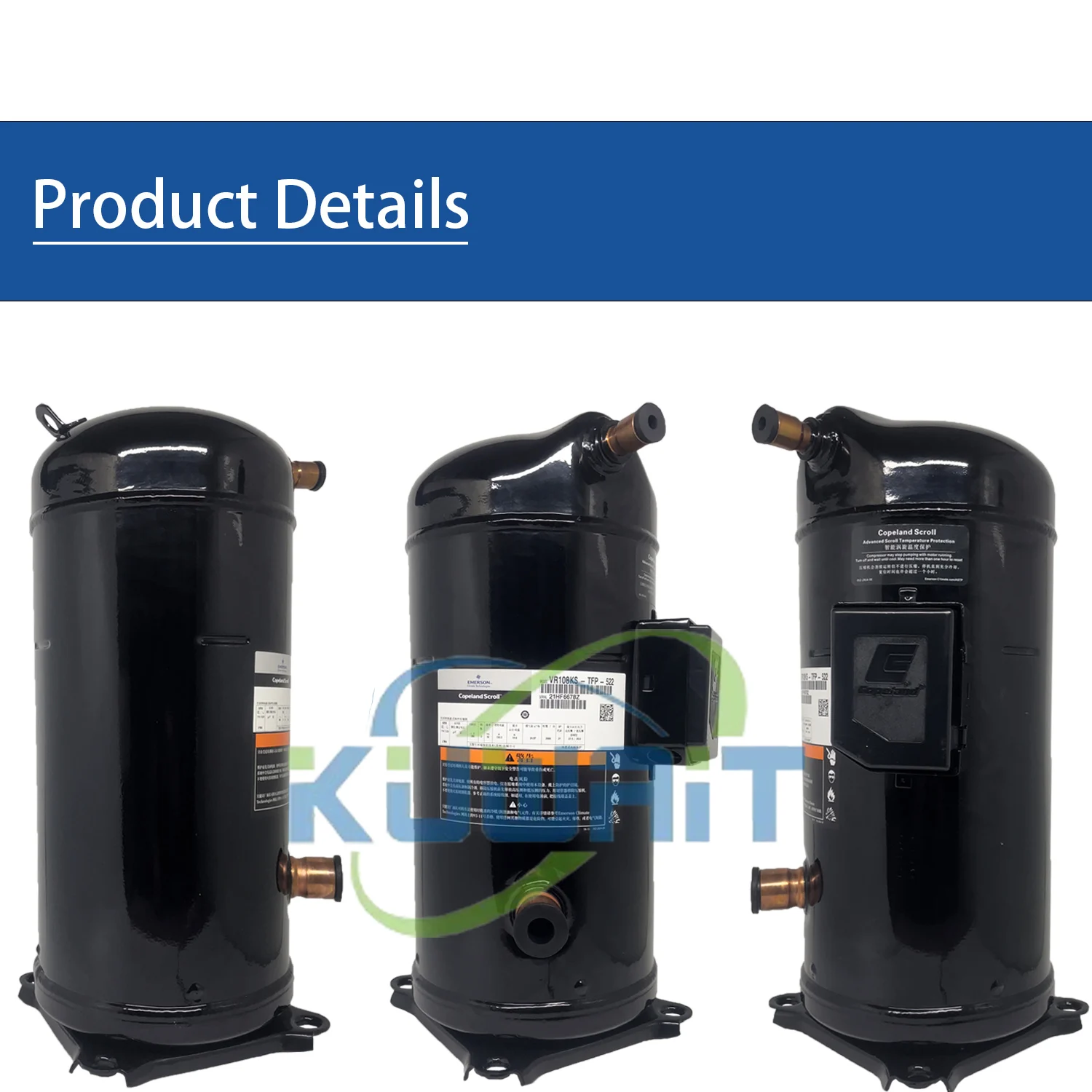 Zr144kcetfd522 Zr160kcetfd455copeland 12hp Scroll Refrigeration