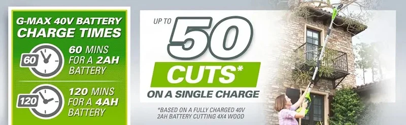 Scie à perche sans fil Greenworks 40V 8 pouces avec accessoire taille-haie, portée jusqu'à 2,74 m, ultra-légère, référence 20302_voghion.com