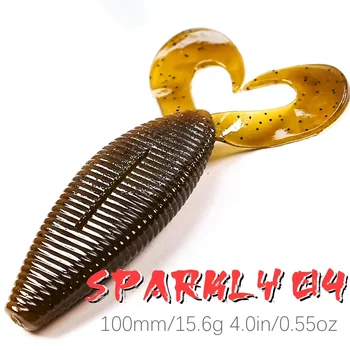 Peanut-Shape Double-Tail Artificial Soft Bait 10cm Fishy Salty Scent Sea Fishing Lure for Bass Mandarin Fish Snakehead 2 Pieces – Soft Lure – view 2