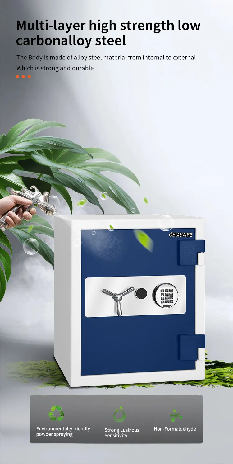 CEQSAFE Factory Direct Sales Biometric Jewelry Deposit Safes Box Heavy Home Metal Money Fireproof Safe Box details