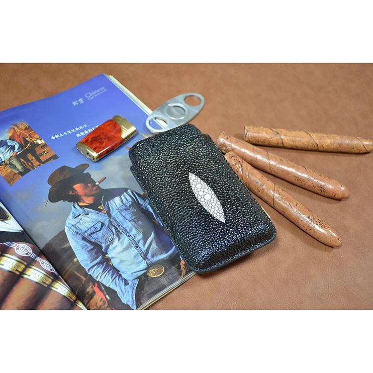 New Design Professional Leather Travel Cigar Humidor Leather 3 Cigar