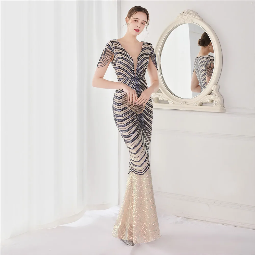 strapless open back dress Blue Sky Evening Dress main image 0