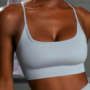 OEM Custom Eco-friendly Women's Fitness Bra Breathable Lightweight Active Sports Yoga Wear Reversible Print Pattern Plus Front