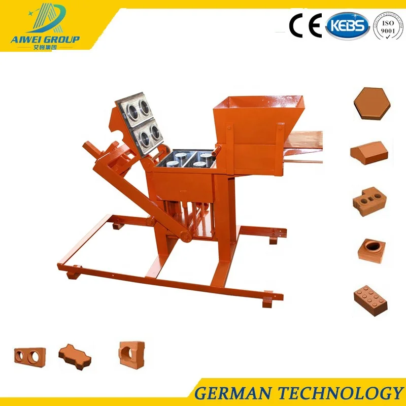 Low Cost Manual Interlocking Clay Soil Brick Making Machine logo Bricks Earth Block Machine in Small Size Clay Machine