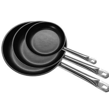 DaoSheng Hot Selling Custom Stainless Steel Induction Base Nonstick Cooking Pan Black Non Stick Frying Pan