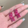 Boucles d'oreilles roses 12 4994