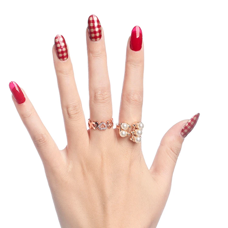 Nail Art Design Most Popular Diy Red Strip Henna Nail Sticker