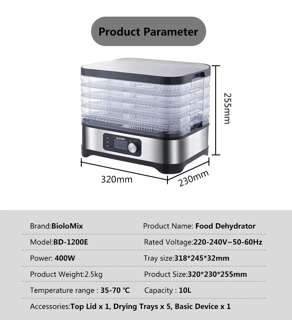 Food Dryer Household Fruit Pets Snacks Meat Vegetables Herb Mini Dehydrator  4 Layers 220V Spices Tea Air Drying Oven Machine