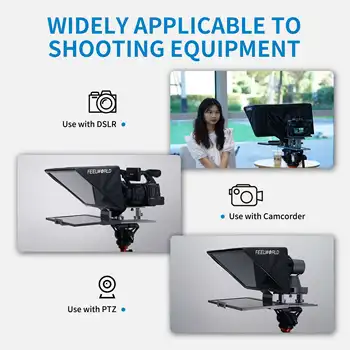 FEELWORLD TP16 16-inch Folding Teleprompter Supports up to 16"  Horizontal Vertical Tablet Prompting Studio detail image