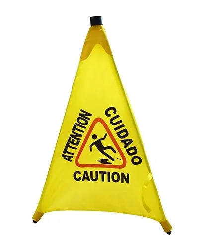 Printed Wet Floor Caution Sign for Road Safety Traffic Warning Product Slippery Banana Cone Pop-up Sign