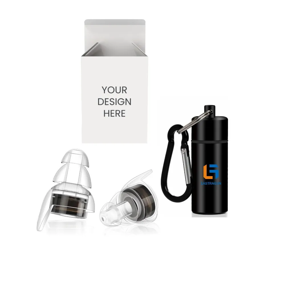 2025 Reduces Harmful Concert Earplug Silicone and Aluminum Case High Fidelity Noise Cancelling Acoustic Filter Music Ear Plugs