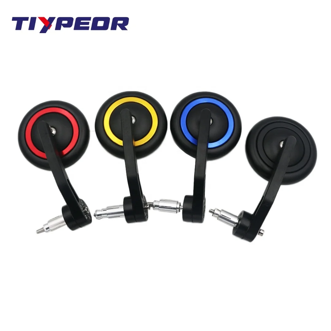 TIYPEOR Motorcycle Vintage Aluminium Alloy Modified Motorcycle Mirrors Adjustable Rotating Side End Bar Rearview Mirror