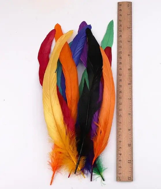Розовый, синий, красный, черный, желтый, белый, фиолетовый дешевый натуральный хвост петуха