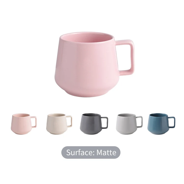 product fenn wholesale ceramic mugs custom large 350ml ceramic coffee cup glaze grey pink khaki nordic mug with handle coffee mug-64