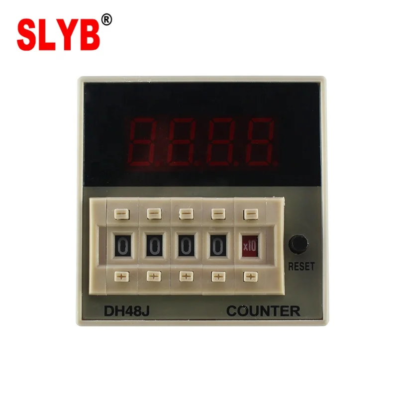 Высокое качество 220VAC дисплей цифровой 4-значный светодиодный Электрический Импульсный счетчик DH48J 11PIN с базовым