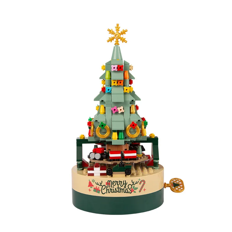 New Christmas Gifts Creative Building Blocks Christmas Tree Music Box