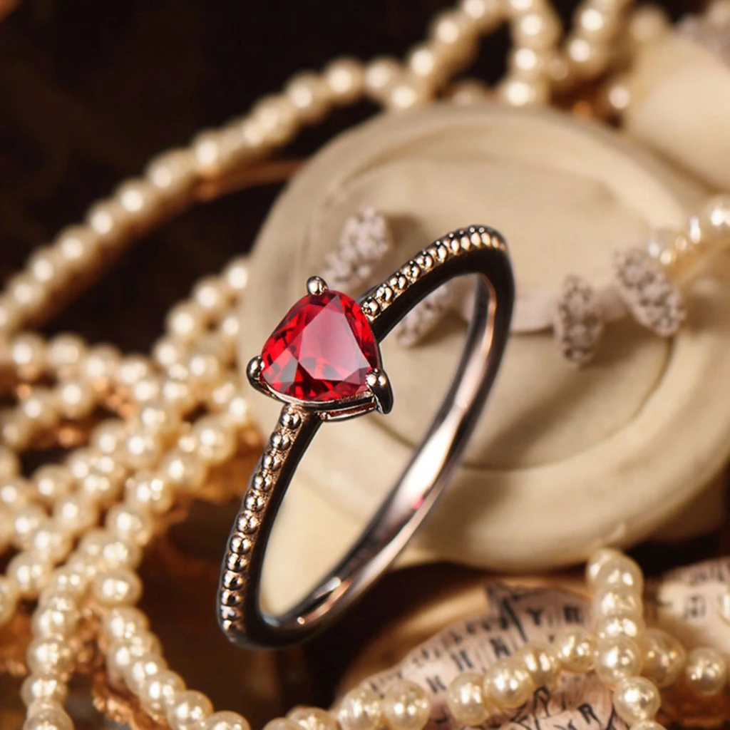 SGARIT Factory Wholesale Red Ruby Ring 18k Gold Jewelry Brand Trendy Natural Gemstone Engagement Wedding Ring Rose Yellow Gold