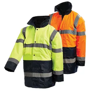 CE Certificate High Visibility Reflector Mining Airport Winter Jacket Hi Vis Construction Reflective Safety Work Wear