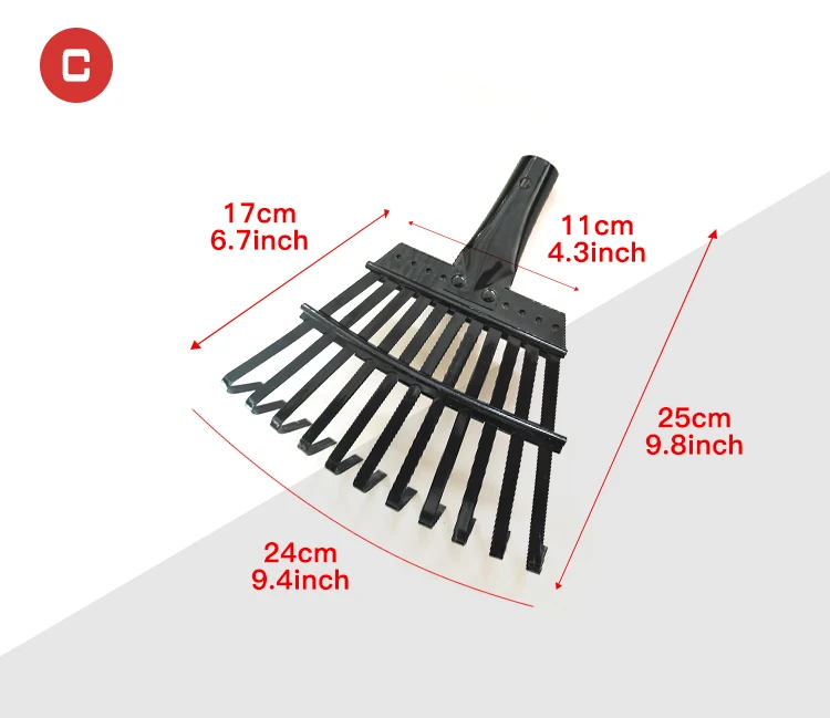 product wholesale high quality farm metal tools lawn fallen leaves 11 teeth rakes-5