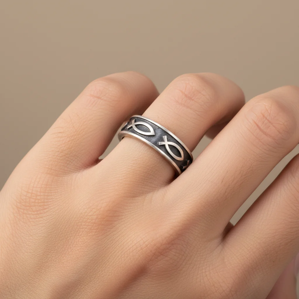 OHAYOO Cross Ring 925 Sterling Silver Ring with Lettering faith Jesus Ring Engraved Anything Is Possible Ring Adjustable Jewelry Religious Gift for Men Women Christian