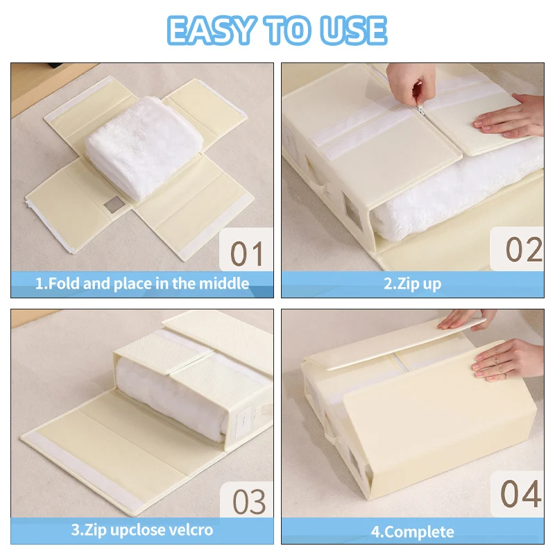 Foldable Bed Sheet Organizer Storage Bins Bed Sheet Set Organizer Oxford Closet Storage for Bedding Organizer
