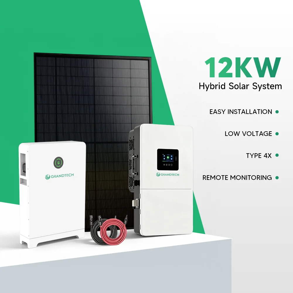 Paneli Pwrer Haul Photoseithlwyddol ar Sgôr Unol Daleithiau, Rhaglen Cyflawn System Energi o 5kW i 12kW ar y Grid â Rheolwr MPPT ar gyfer Defnydd Cartref