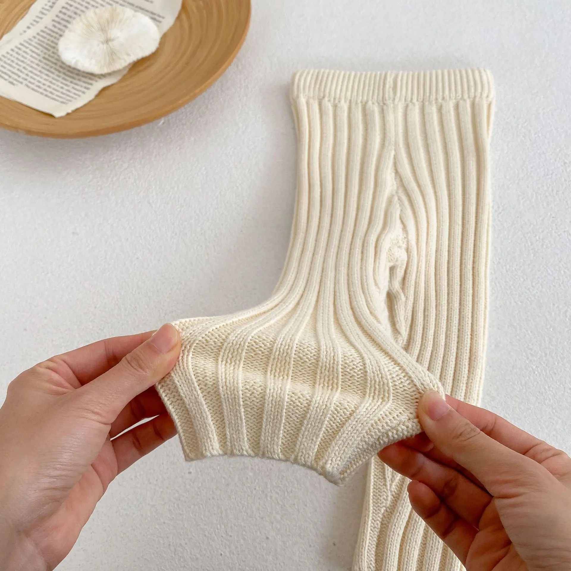 newborn 0-3 years old cotton stretch pants spring warm cotton infant casual knit solid color baby boy pants