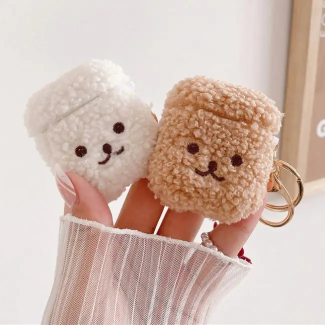 Laudtec Cute Bear Protective Cover Shell For Airpods 1/2 ,Lovely Fluffy Earphone Cases For Airpods Pro 3