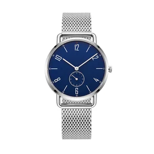 Classic Women Quartz Watches Blue Color Sapphire Crystal Water Resistant 5BAR Stainless Steel Milanese Strap