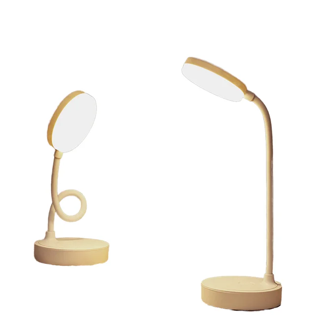 Rechargeable DC 5V Portable LED Lamp Night Light ABS Body Farmhouse Design Student Study Reading Dormitory Bedside Touch Control