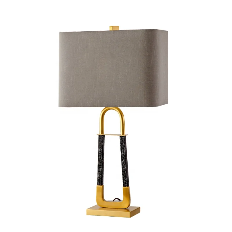 Special design manufacturer inspired vintage leather brass desk lamp led bronze hotel table light for bedroom modern lighting