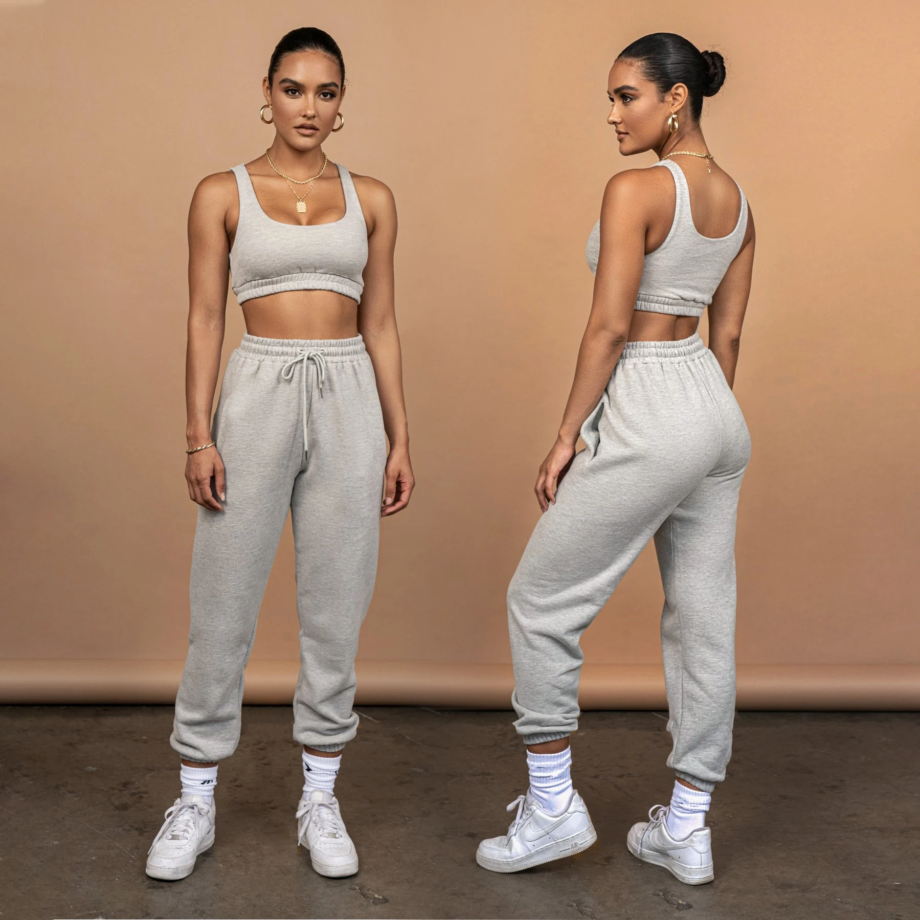 Wholesale Cotton Crop Top Jogger Two 