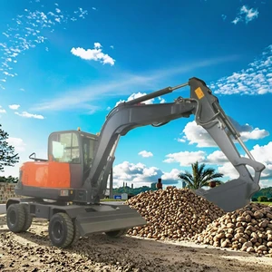 EPA and EuroV Engine Earthmoving Machinery Long Reach 6 Ton New Wheel Excavators for Sale