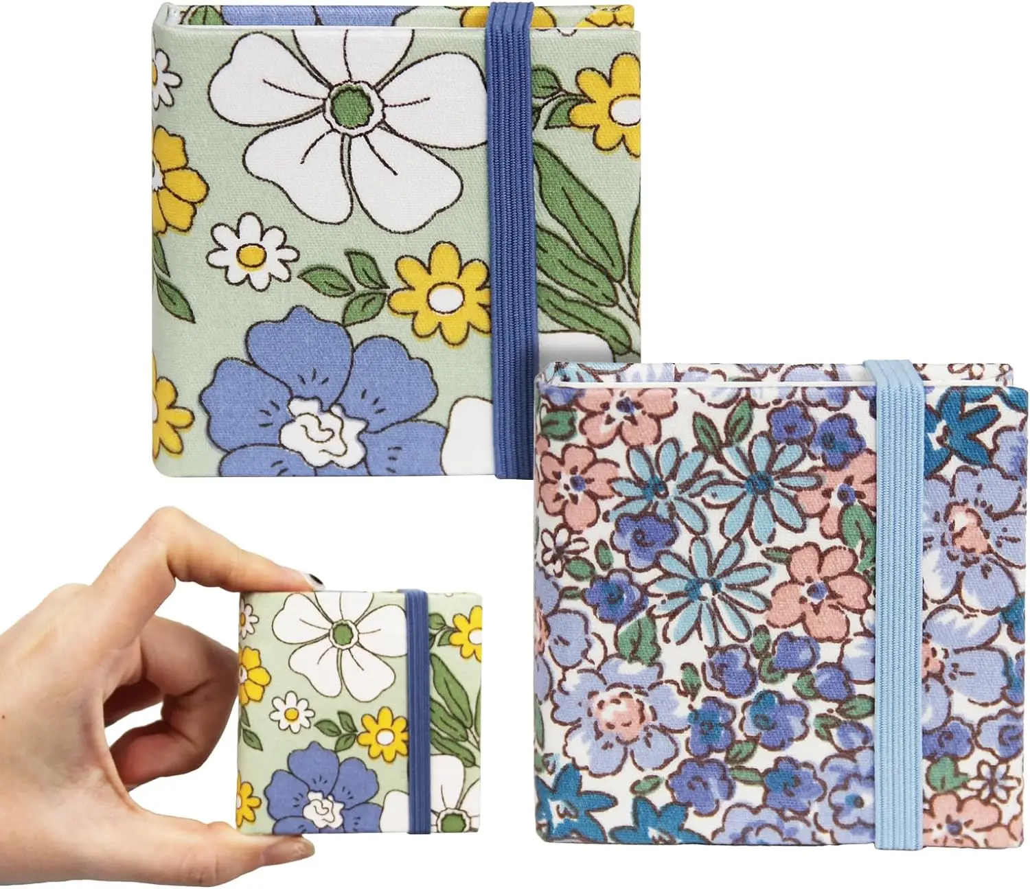 Mini Size Watercolor Sketchbook 2.4x2.4 Inch Portable Square Fabric Cover Hardcover Sketch Notebook