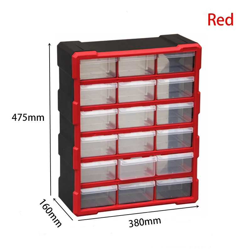 29749 18 Drawer Tool Storage Box Hardware Storage Organizer Plastic Parts Cabinet for Hardware Crafts,Small Parts,Nuts and Bolts
