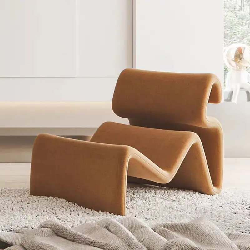 Runxi Designer Abstract Lines Fold and Etcetera Bend Bendy Lounge Chair Fiberglass Profiled Lounge Chair 2024