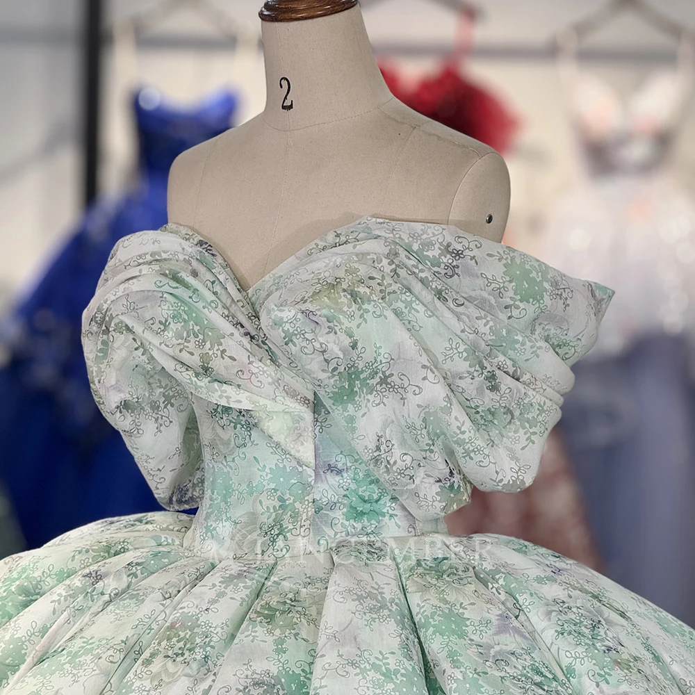 Sage Green Quinceanera Dress Ball Gown Appliques Lace Sequins Sweet 15 16  Dress Vestido De 15 Anos Dy1351