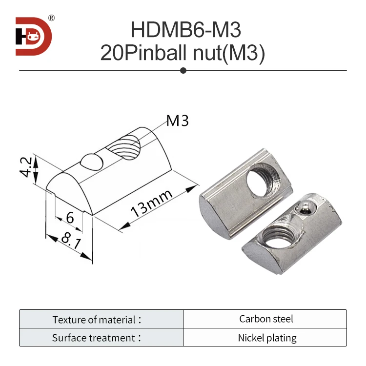 Aluminum Profile Positioning Nut Elastic Nut Spring Plate Steel Ball Nut Block 20-30-40-45M3M4M5M6M6M8M10 supplier