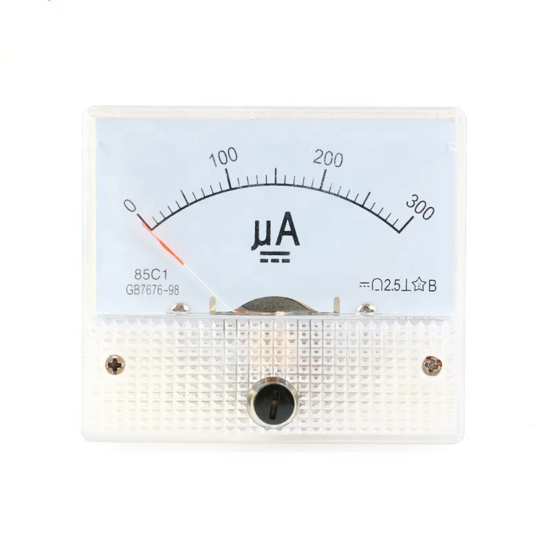 DC Analog Pointer Current Meter Panel 50uA 100uA 200uA 300uA 500uA AMP Gauge Current Mechanical Ammeters 85C1
