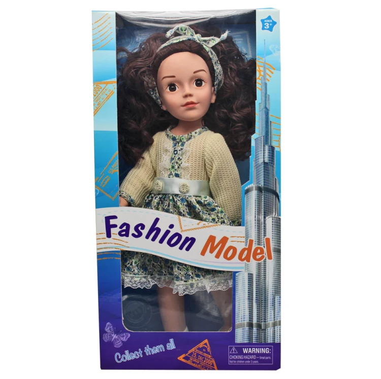 Best Selling 17 Inch Big Fashion Pretty Girl Model Plastic Doll With White Skin