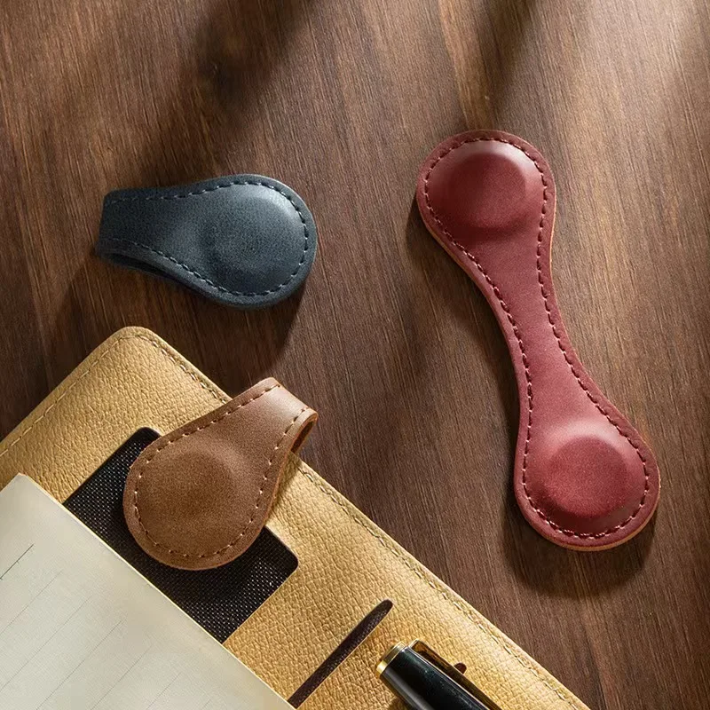 Custom Handmade Leather Magnetic Bookmarks-Elegant & Durable Leather Book Markers for Readers Gift Idea preview 3