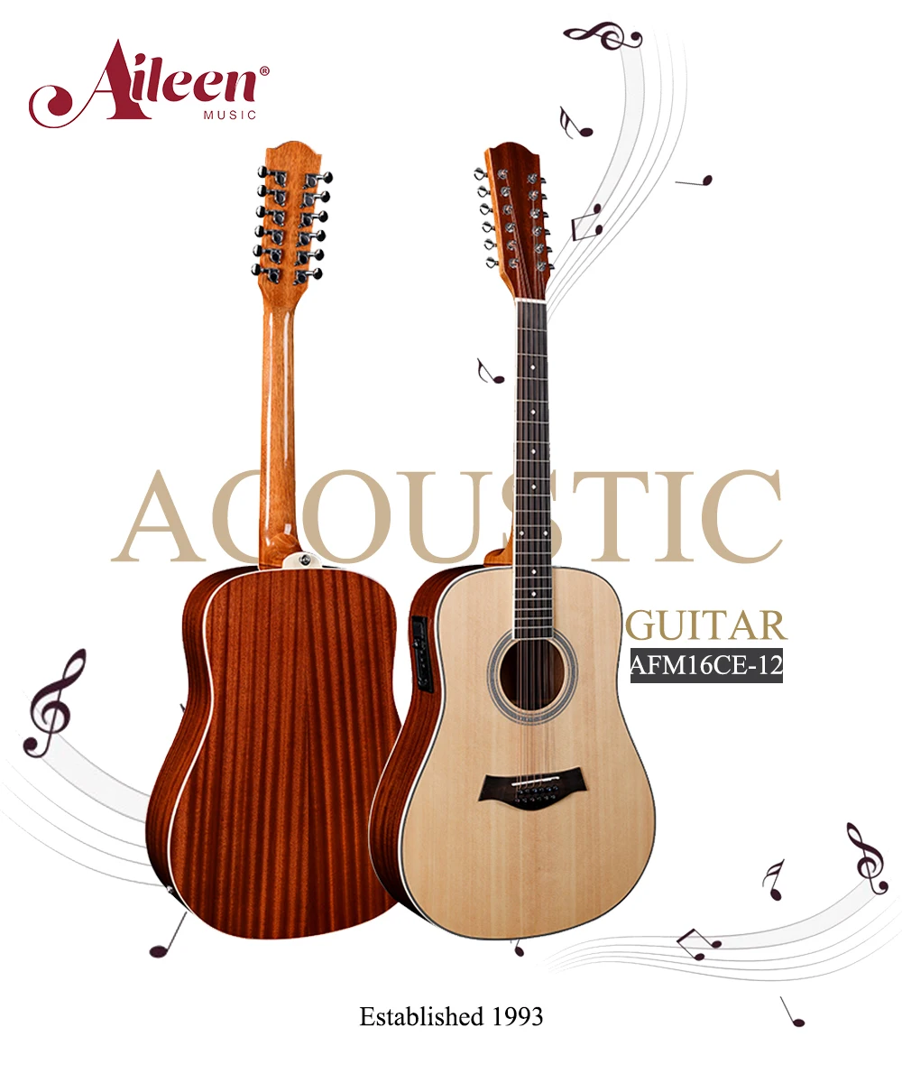 Dreadnought 12 Strings Electric Acoustic Guitar 41 Inch With 4band Eq