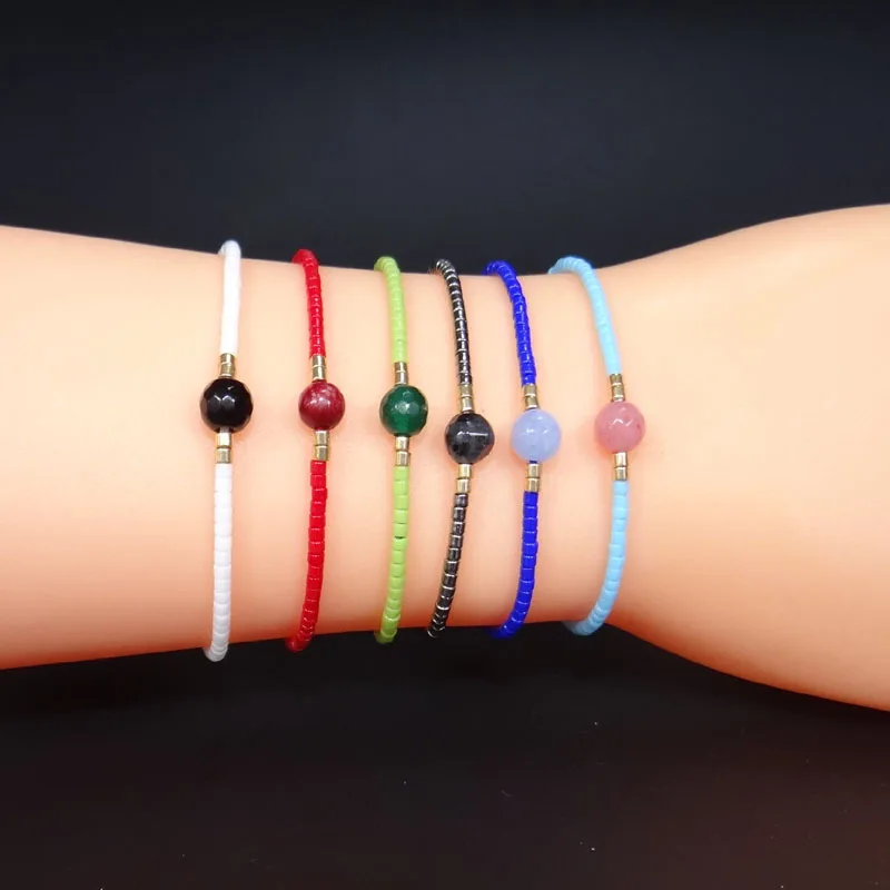 Bracciale elasticizzato Boho Braccialetti con perline di cristallo
