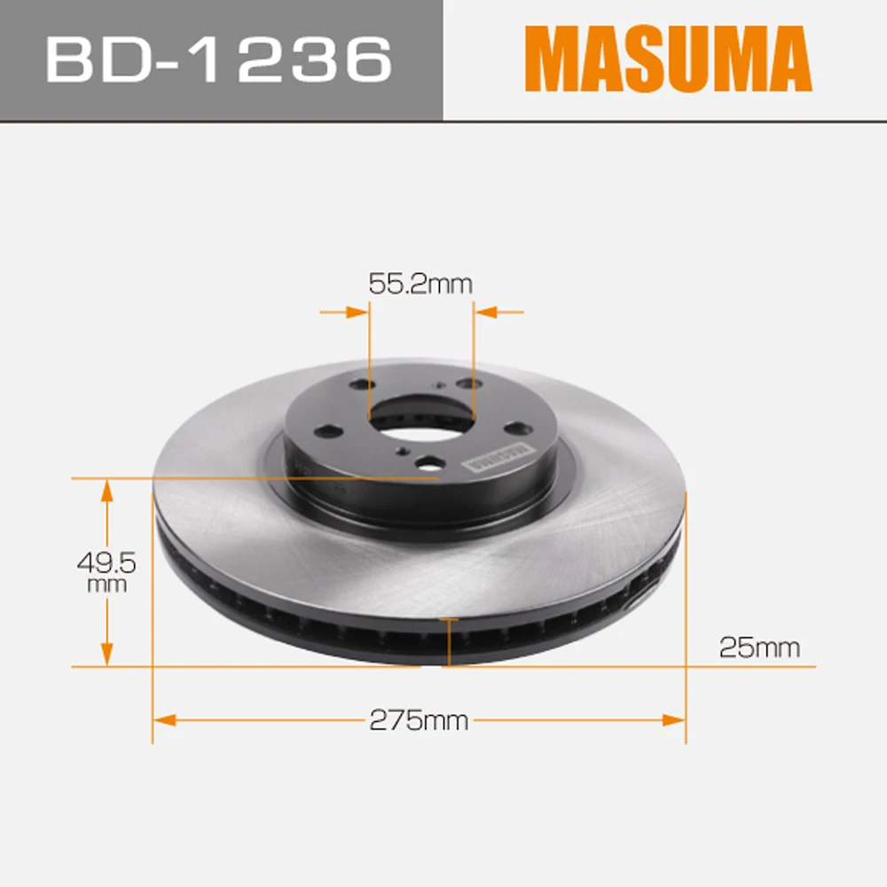 BD-1236 MASUMA Car Auto Spare Parts Brake System Brake Disc for Toyota COASTER 43512-02110