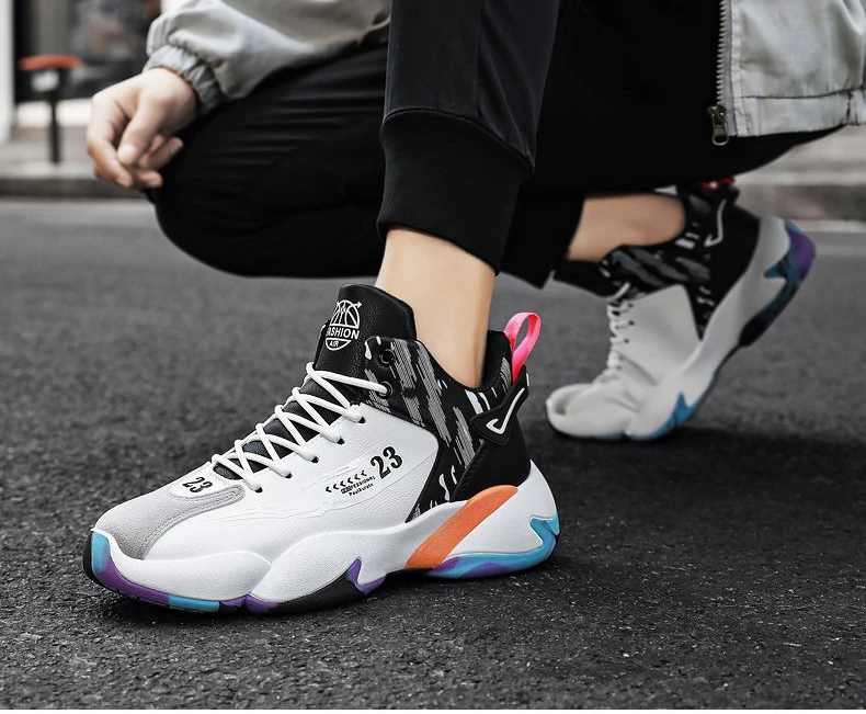 Pu Leather Factory Wholesale Casual Sneakers Thick Sole Leisure Sport