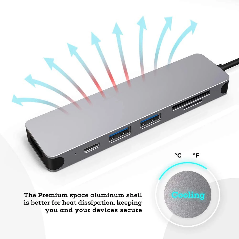 Usb c  Hub 3.0  6 in 1  Type c Hub Micro ipad   Power Hub Car  Laptop Stand with USB  PD SD Reader All in One for PC Computer a