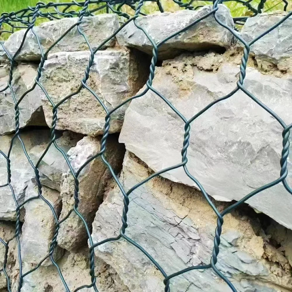 Easy Installation Galvanized Iron Wire Bending 8*10cm Mesh Size Gabion Rock Stone Gabion Basket